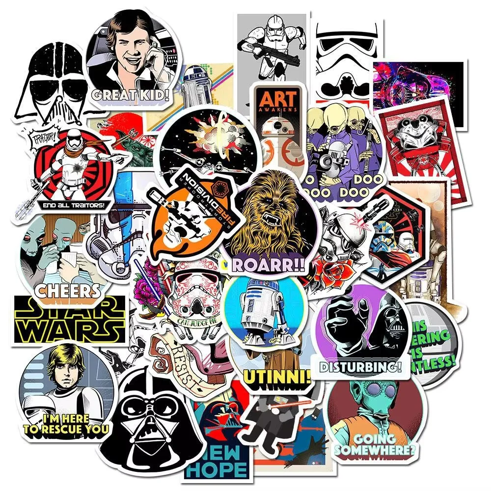 50/100pcs Classics Star Wars Disney Graffiti Decals DIY aptop Motorcycle Phone Car Cool Cartoon Vinyl Waterproof Sticker Toy Gif
50/100pcs Classics Star Wars Disney Graffiti Decals DIY aptop Motorcycle Phone Car Cool Cartoon Vinyl Waterproof Sticker Toy Gif