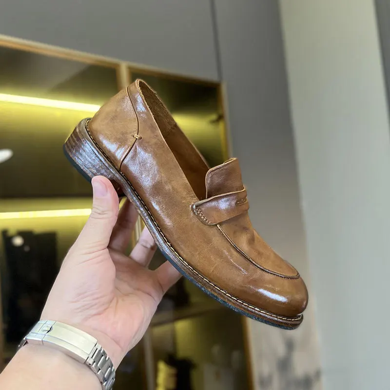 New Vintage Washed Genuine Leather Casual Loafers Women Leather Shoes Female Slip-on Round Toe Thick Bottom Shoes
New Vintage Washed Genuine Leather Casual Loafers Women Leather Shoes Female Slip-on Round Toe Thick Bottom Shoes