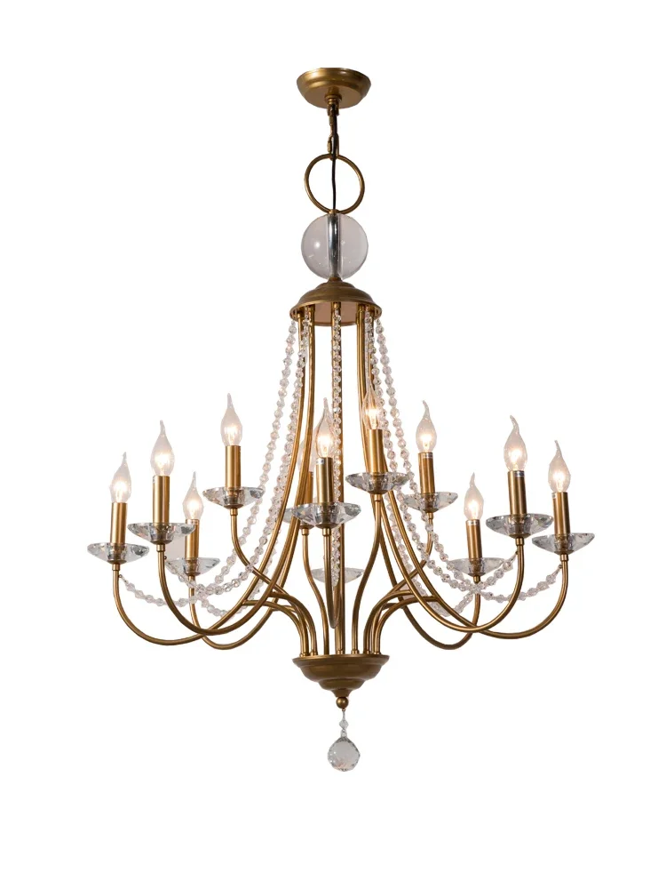 American duplex stair chandelier villa loft empty living room light dining room lighting creative French crystal chandelier
American duplex stair chandelier villa loft empty living room light dining room lighting creative French crystal chandelier
