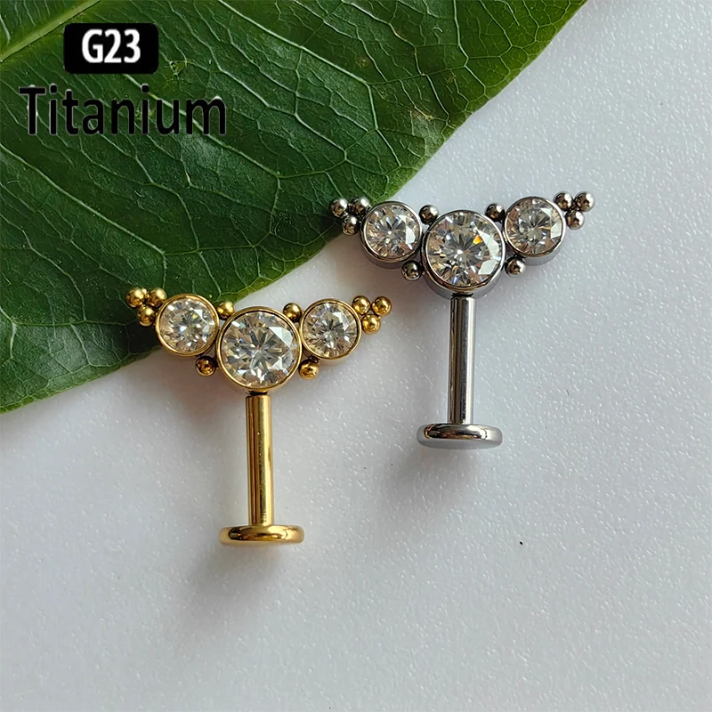 ASTM F136 Titanium Piercing 16G CZ Screw Flat Back Vertical Helix Piercing Body Jewelry Internal Thread Cartilage Studs Earrings
ASTM F136 Titanium Piercing 16G CZ Screw Flat Back Vertical Helix Piercing Body Jewelry Internal Thread Cartilage Studs Earrings