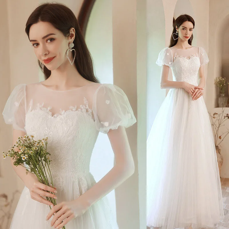 New Princess Puff-sleeve Wedding Dress White Ethereal Bridesmaid Dresses Luxury 2025 For Weddings
New Princess Puff-sleeve Wedding Dress White Ethereal Bridesmaid Dresses Luxury 2025 For Weddings