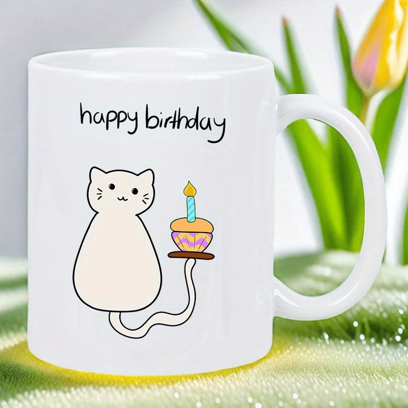 Кружка на день рождения — милая белая керамическая чашка с текстом с днем рождения, пушистым дизайном кота и кекса — идеальный подарок для кошек, дам и джентльменов
Кружка на день рождения — милая белая керамическая чашка с текстом с днем рождения, пушистым дизайном кота и кекса — идеальный подарок для кошек, дам и джентльменов