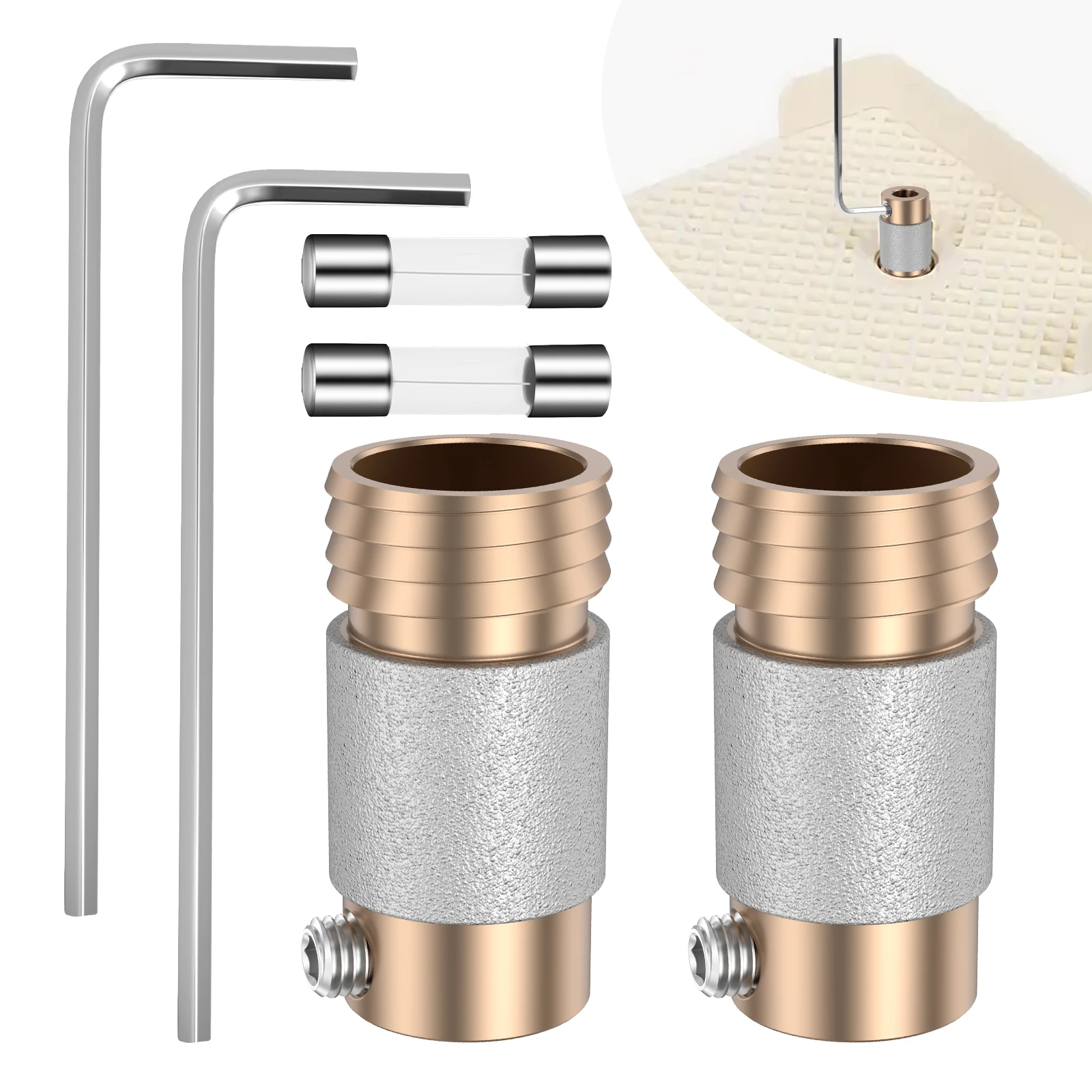 2 pcs Stained Glass Grinder Bits Head Tools Diamond Drill Set with 2 Allen Wrenches and 2 Fuse Tubes Head Stained Glass Supplies
2 pcs Stained Glass Grinder Bits Head Tools Diamond Drill Set with 2 Allen Wrenches and 2 Fuse Tubes Head Stained Glass Supplies
