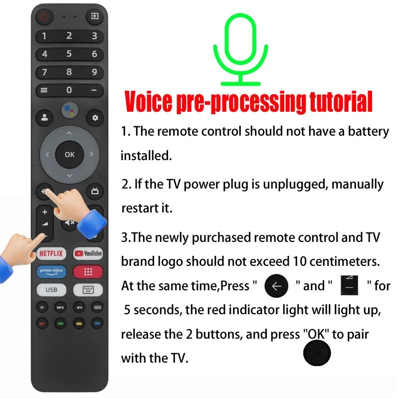 Voice Remote Control for CHIQ PEAQ OK PTV32GH-5023C PTV32GH-5024C OTV 50AU-5023C OTV43AU-5023C OTV50AU-5023C OTV40GF Smart TV
Voice Remote Control for CHIQ PEAQ OK PTV32GH-5023C PTV32GH-5024C OTV 50AU-5023C OTV43AU-5023C OTV50AU-5023C OTV40GF Smart TV