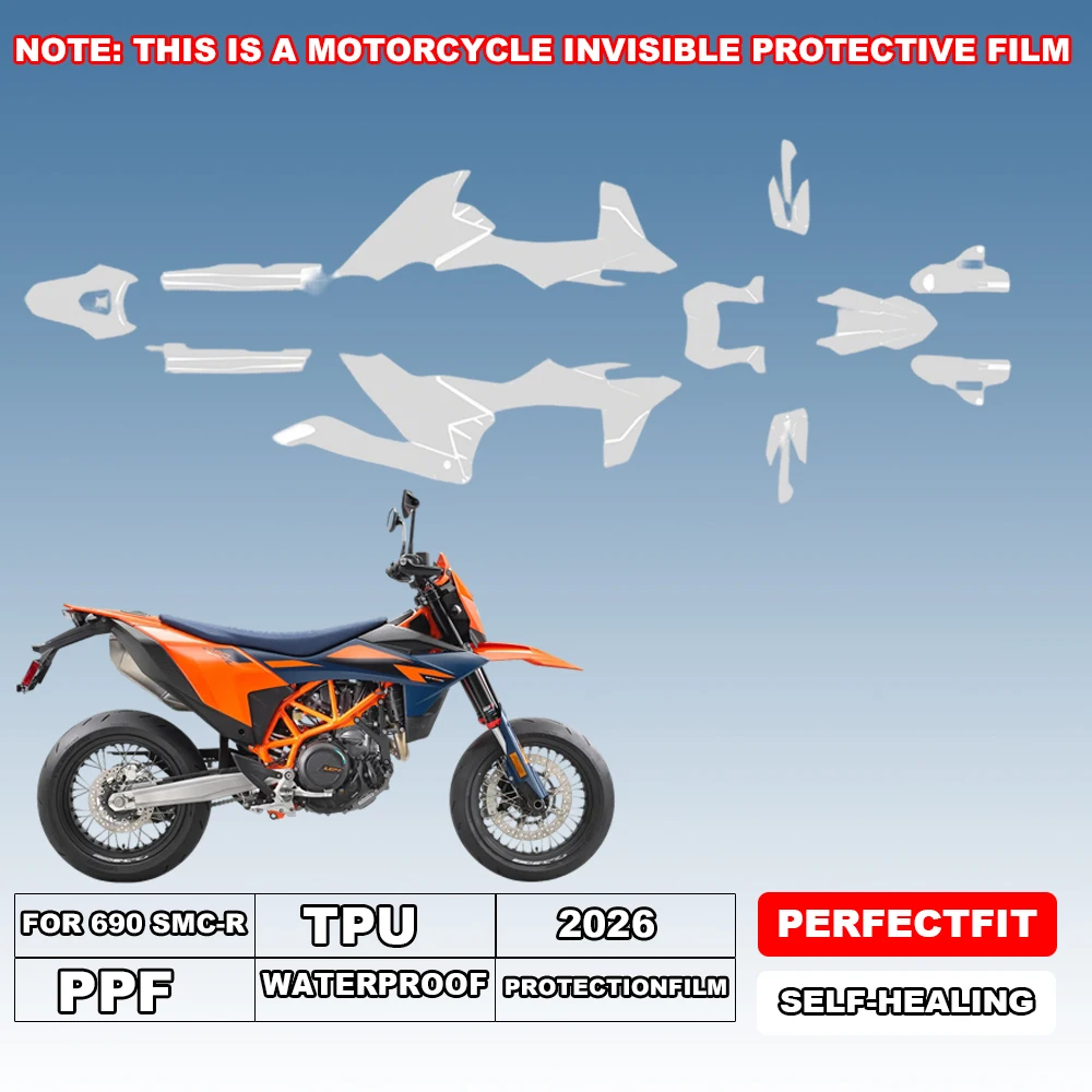 Motorcycle Paint Protection Film For KTM 690 SMC-R 2026 PPF Transparent Anti-scratch Protective Film Waterproof Body Guard Film
Motorcycle Paint Protection Film For KTM 690 SMC-R 2026 PPF Transparent Anti-scratch Protective Film Waterproof Body Guard Film