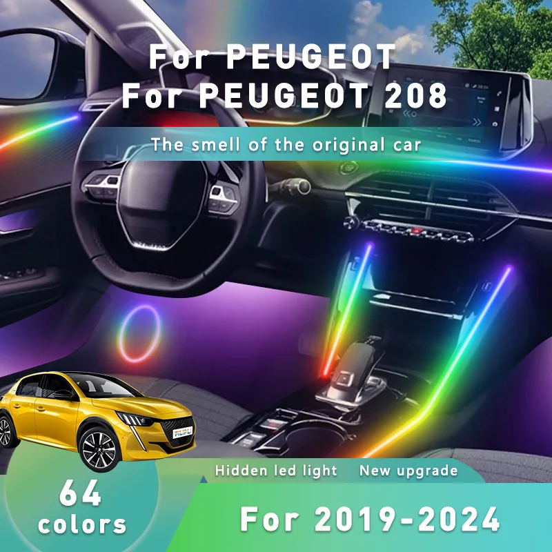 For The PEUGEOT 208 For 2020 64 RGB Car Ambient Light Bluetooth Controlled Car Interior Lights Strip DIY Car Interior LED Strip
For The PEUGEOT 208 For 2020 64 RGB Car Ambient Light Bluetooth Controlled Car Interior Lights Strip DIY Car Interior LED Strip