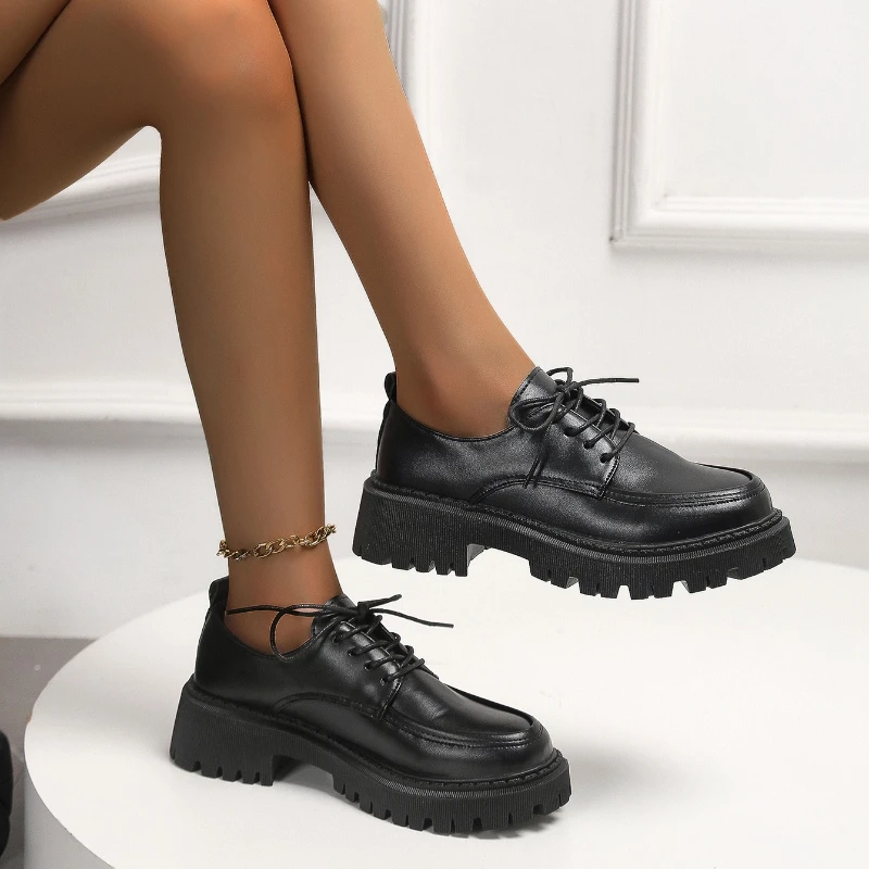 2026 New Shoes for Women Cow Leather Lace-Up with Round Toe Thick Sole Platform on Spring Autumn Handmade
2026 New Shoes for Women Cow Leather Lace-Up with Round Toe Thick Sole Platform on Spring Autumn Handmade