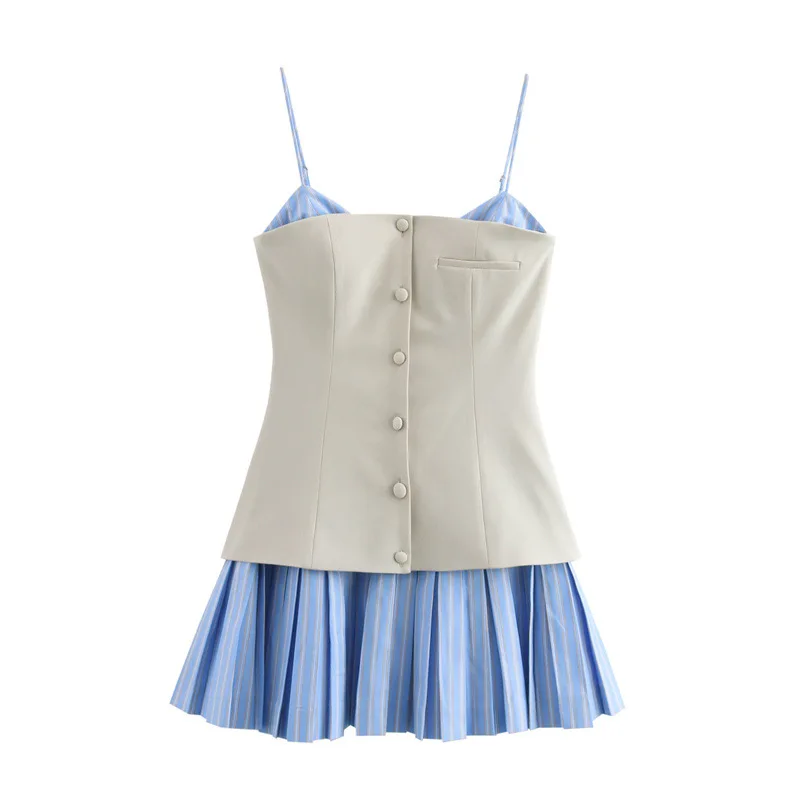 2025 Summer New European And American Style Women's Fashionable Sexy Suspender Dress Striped Clip-on Hanging Dress
2025 Summer New European And American Style Women's Fashionable Sexy Suspender Dress Striped Clip-on Hanging Dress