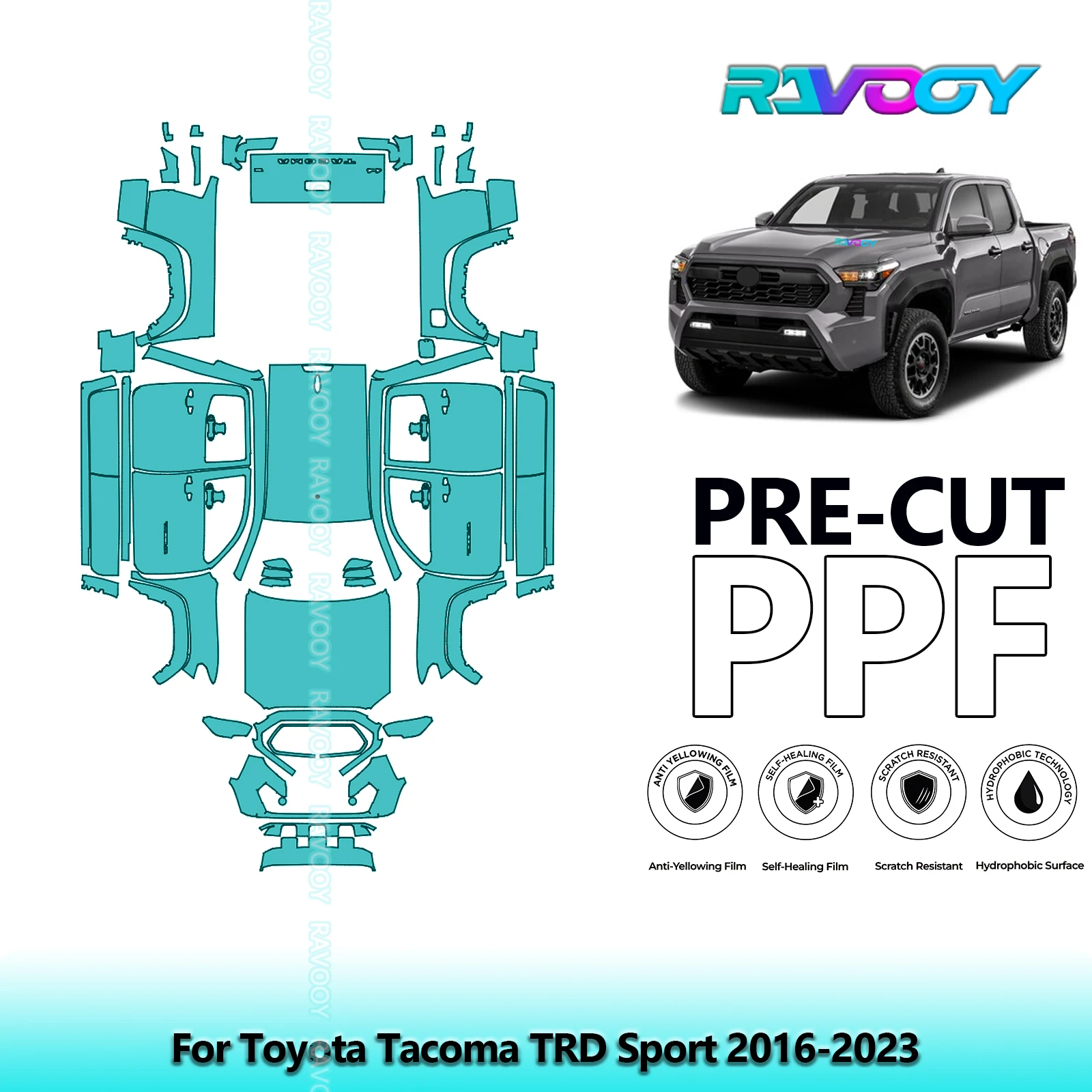 Car Precut PPF Paint Protection Film Full Vehicle For Toyota Tacoma TRD Sport 2016-2023
Car Precut PPF Paint Protection Film Full Vehicle For Toyota Tacoma TRD Sport 2016-2023