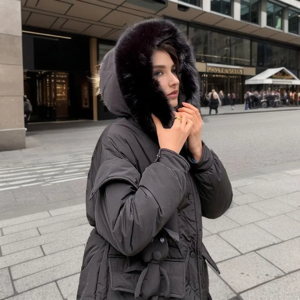Women's Winter Wool Collar Slimming Jacket College-Style Mid-Length down Cotton-Padded Soft Waxy Coat with Rabbit Pendant
Women's Winter Wool Collar Slimming Jacket College-Style Mid-Length down Cotton-Padded Soft Waxy Coat with Rabbit Pendant