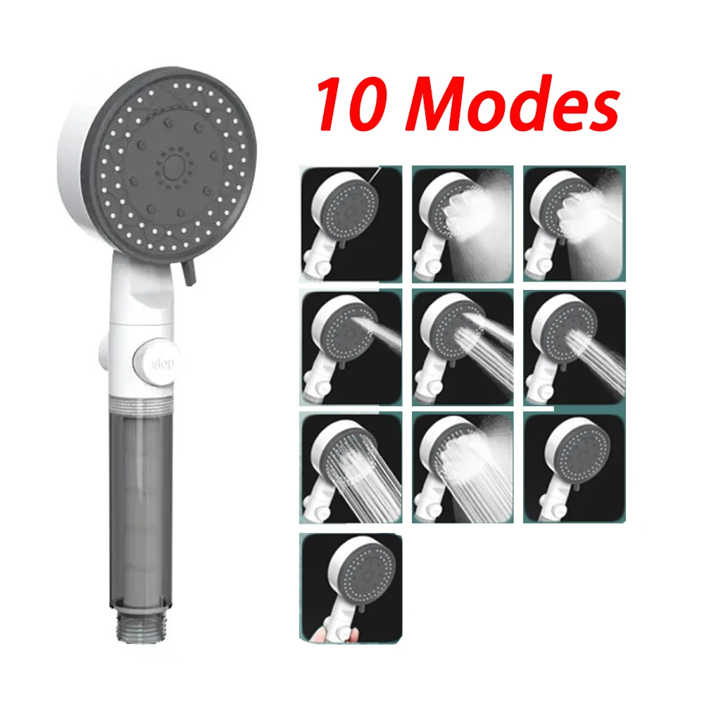 Душевая насадка высокого давления, 10 режимов струи, насадка для душа с 1 фильтром, водосберегающий спрей, дождевой душ для аксессуаров для ванной комнаты
Душевая насадка высокого давления, 10 режимов струи, насадка для душа с 1 фильтром, водосберегающий спрей, дождевой душ для аксессуаров для ванной комнаты