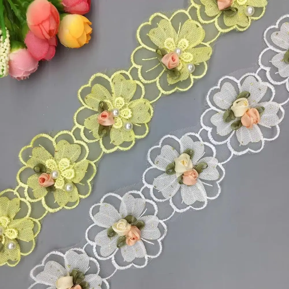 1 Yard 3D Pearl Rose Flower Embroidered Lace Trim Ribbon Fabric Tulle Dentelle Wedding Dress Clothes DIY Sewing Supplies Craft
1 Yard 3D Pearl Rose Flower Embroidered Lace Trim Ribbon Fabric Tulle Dentelle Wedding Dress Clothes DIY Sewing Supplies Craft