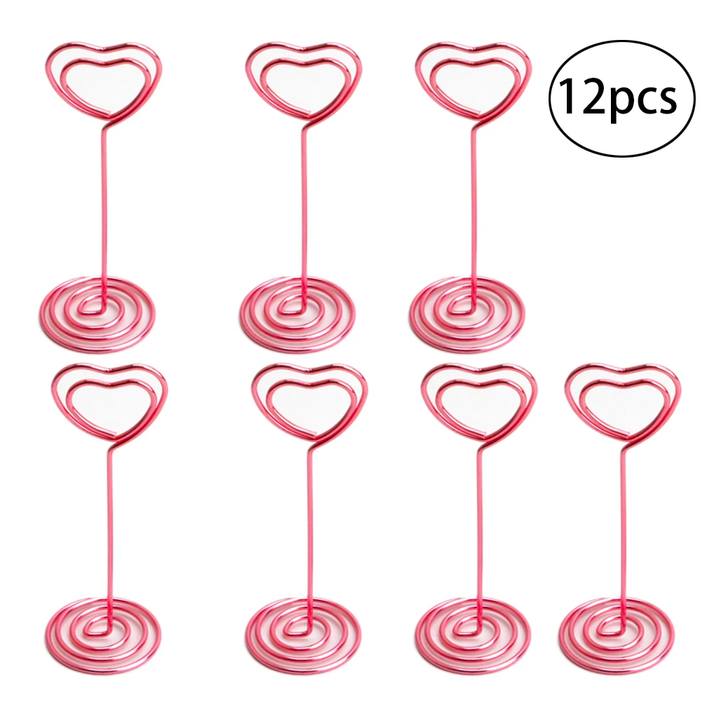 12 Pcs Pink Heart Shaped Clips Photo Holders Wedding Table Numbers Office Use Memo Note Spiral Base Card Storage
12 Pcs Pink Heart Shaped Clips Photo Holders Wedding Table Numbers Office Use Memo Note Spiral Base Card Storage