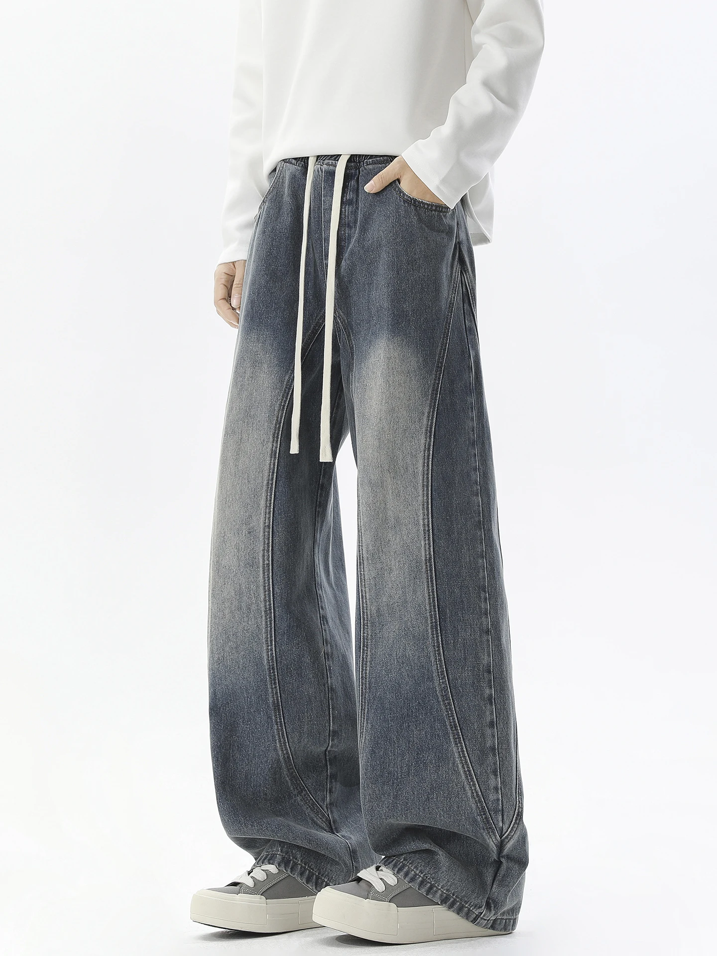 Boyue Casual Wide Leg Jeans Elastic Waist ex Simple Street Sle Slimming Effect Youth Faion Cotton Blend Four Seasons
Boyue Casual Wide Leg Jeans Elastic Waist ex Simple Street Sle Slimming Effect Youth Faion Cotton Blend Four Seasons