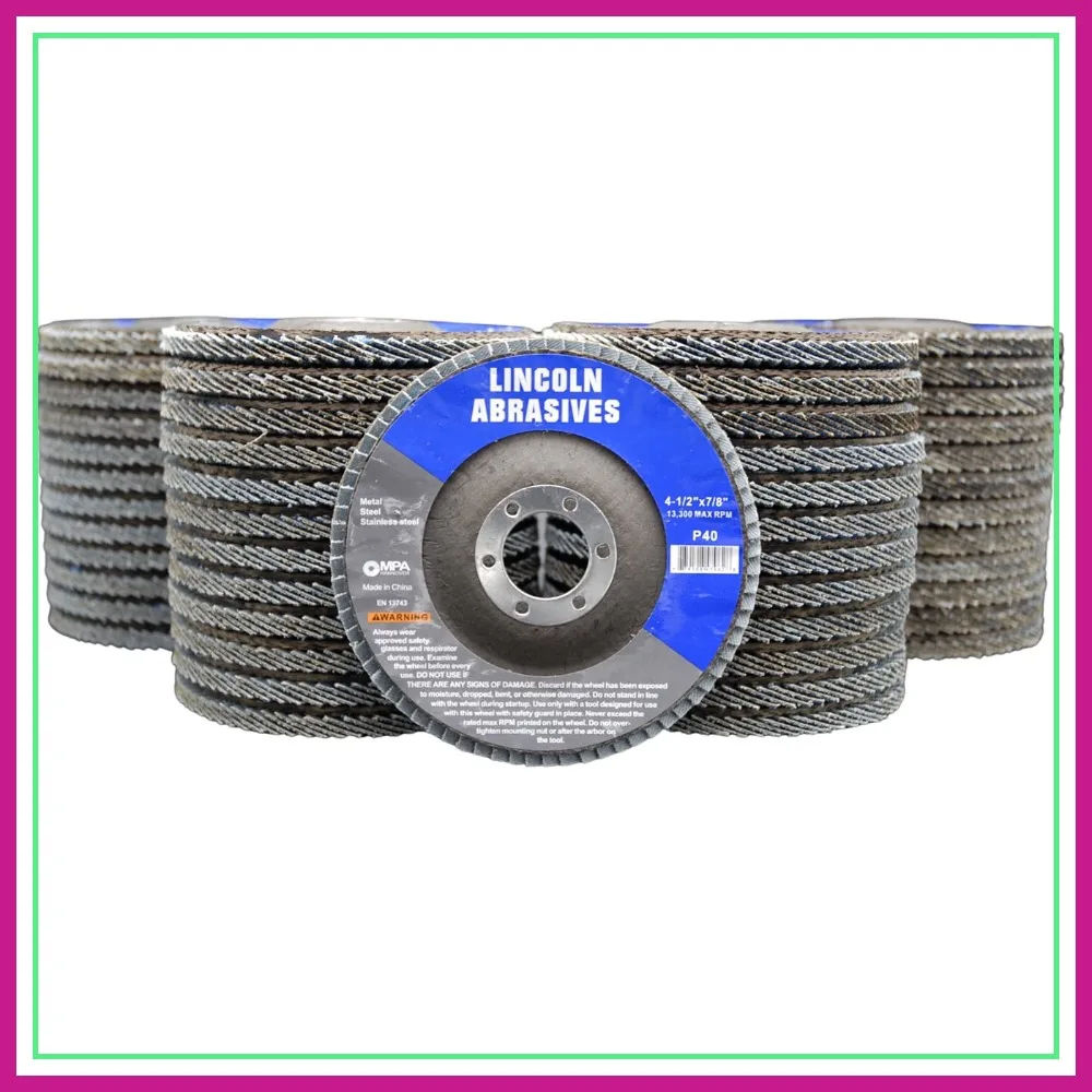 50 Pack 4.5" x 7/8" Flap Discs 40 Grit Sanding Wheels
50 Pack 4.5" x 7/8" Flap Discs 40 Grit Sanding Wheels
