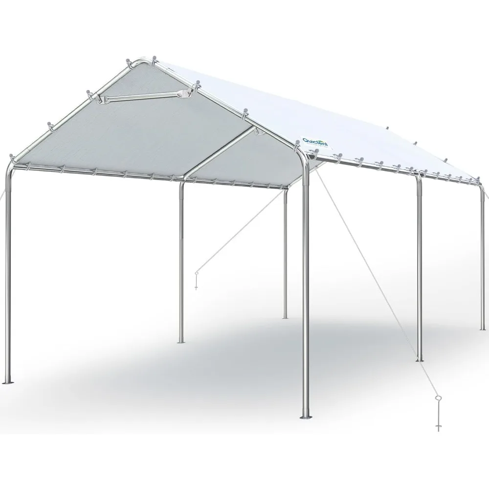 10x20 ft Heavy Duty Carport Canopy Galvanized Car Tent Outdoor Garage Boat Shelter with Reinforced Structure, No Sidewall - Whi
10x20 ft Heavy Duty Carport Canopy Galvanized Car Tent Outdoor Garage Boat Shelter with Reinforced Structure, No Sidewall - Whi