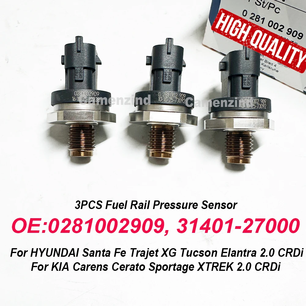 3PCS High Quality 0281002909 Fuel Rail Pressure Sensor 31401-27000 0281002867 For HYUNDAI Tucson KIA Sportage FIAT DUCATO
3PCS High Quality 0281002909 Fuel Rail Pressure Sensor 31401-27000 0281002867 For HYUNDAI Tucson KIA Sportage FIAT DUCATO