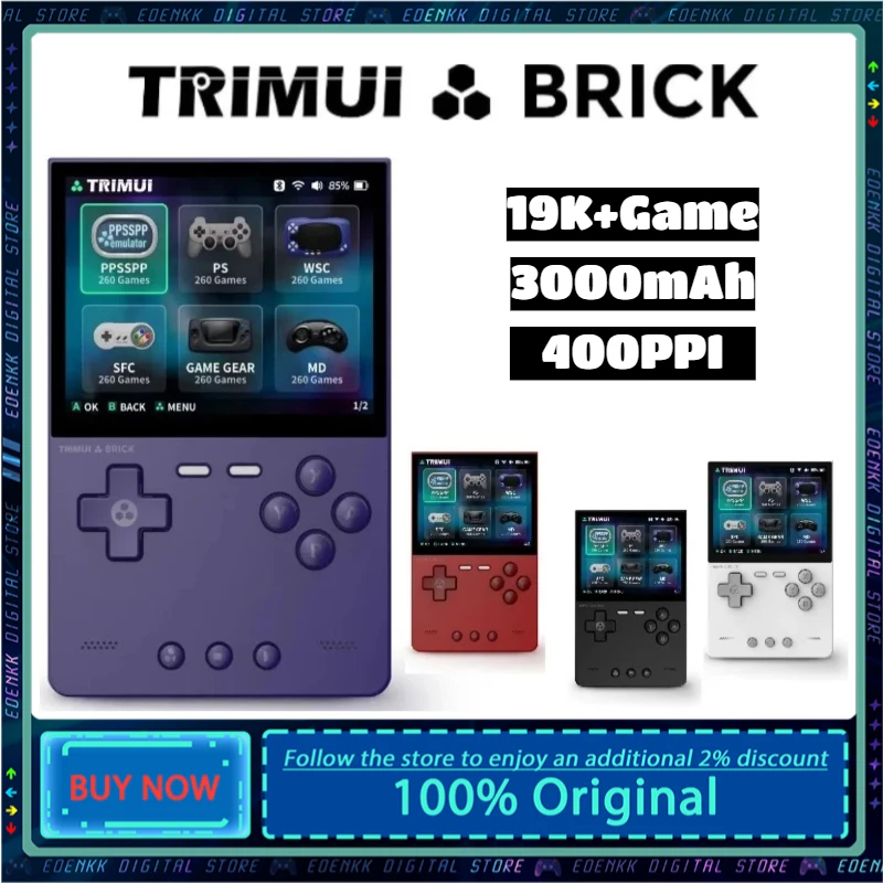 TRIMUI BRICK Portable Retro Game Console 18k+Game 400PPI IPS Screen Linux System 3000mAh Long-life Battery Mood LED Effect Gift
TRIMUI BRICK Portable Retro Game Console 18k+Game 400PPI IPS Screen Linux System 3000mAh Long-life Battery Mood LED Effect Gift