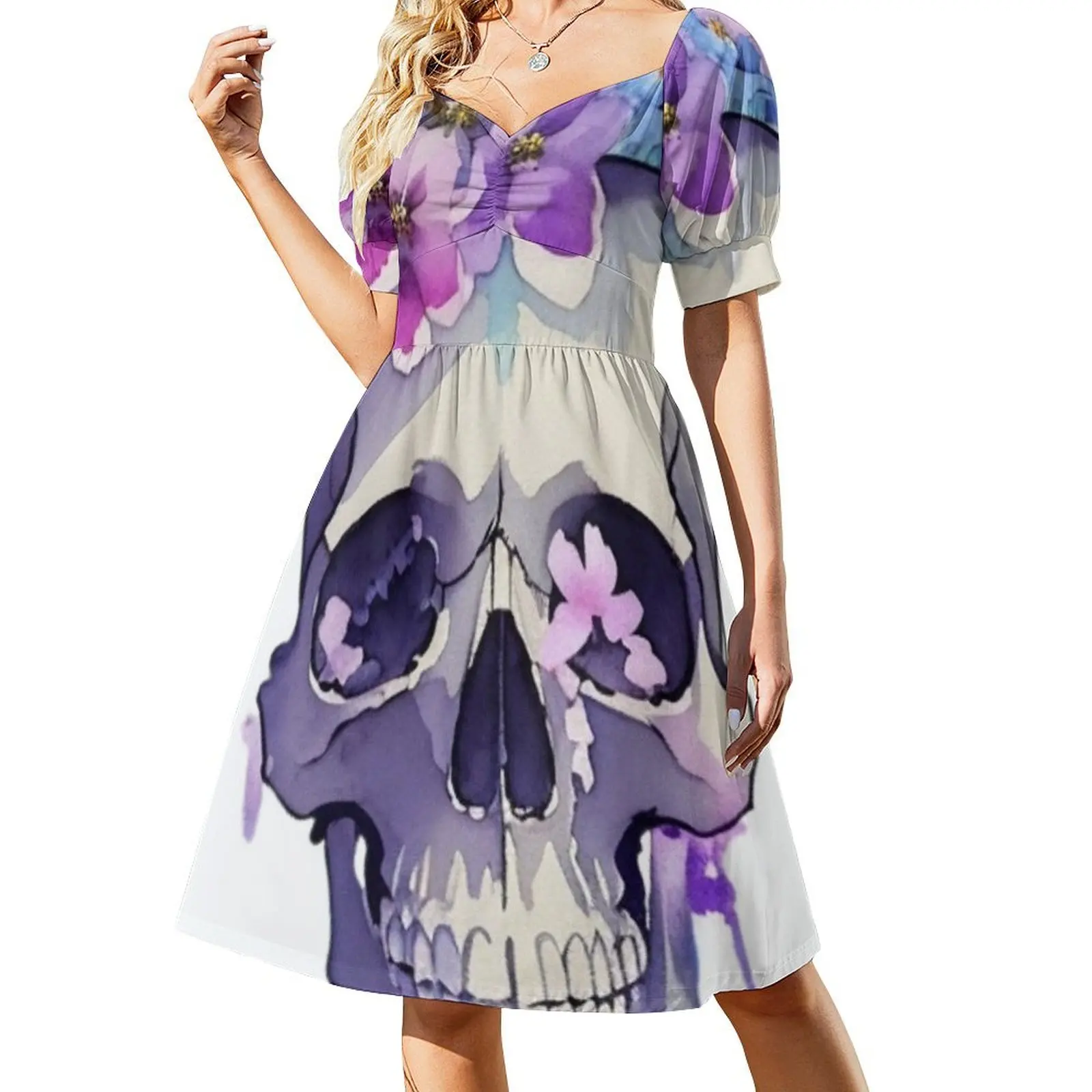 Skull with roses Short-Sleeved Dress dress for women Women's dress Long dresses summer woman 2025
Skull with roses Short-Sleeved Dress dress for women Women's dress Long dresses summer woman 2025