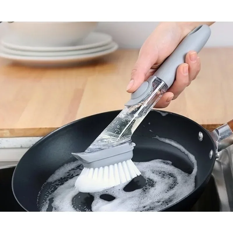 Refillable Liquid Cleaning Brush Kitchen Bowl Scrubber Cleaning Sponge Long Handle Dispenser Cleaner Tool with Dish Soap Washing
Refillable Liquid Cleaning Brush Kitchen Bowl Scrubber Cleaning Sponge Long Handle Dispenser Cleaner Tool with Dish Soap Washing