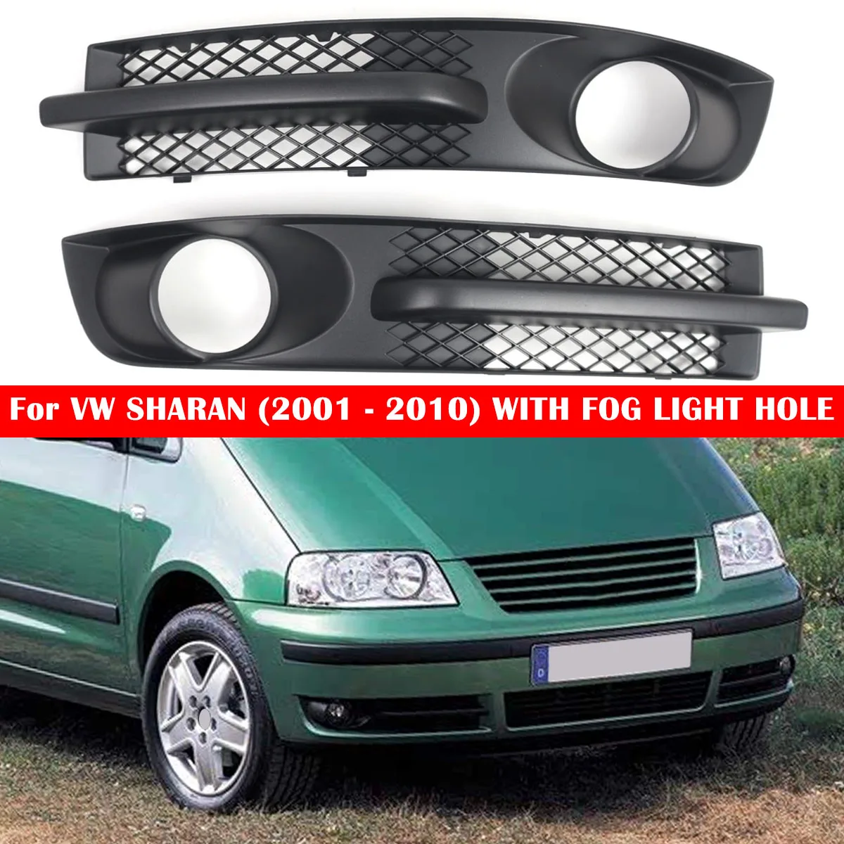 For VW Sharan 2001-2010 Front Bumper Fog Light Grille Bezel 7M3853683A Left Right Front Bumper Fog Light Grill Parts 7M3853684A
For VW Sharan 2001-2010 Front Bumper Fog Light Grille Bezel 7M3853683A Left Right Front Bumper Fog Light Grill Parts 7M3853684A
