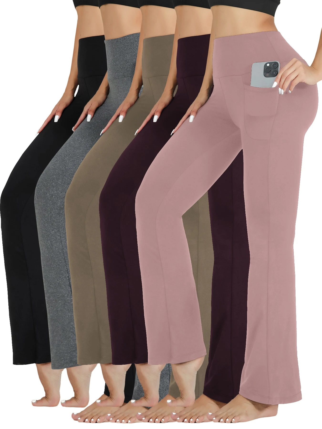 5 Pack Women's Super Soft Flare with Pockets High Waisted Tummy Control Workout Yoga Push Up Gym Fitness Leggings Bell Bottoms
5 Pack Women's Super Soft Flare with Pockets High Waisted Tummy Control Workout Yoga Push Up Gym Fitness Leggings Bell Bottoms