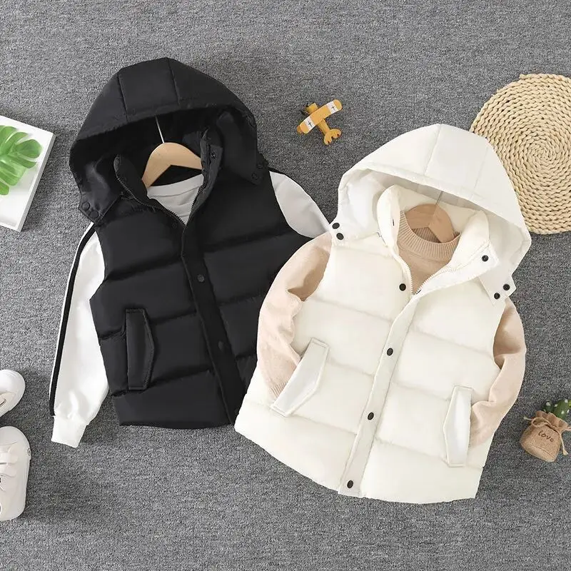 Fall/Winter Children's Down Cotton Hooded Vest Thickened New Style Boys' and Girls' Baby Warm Coat Tank Top for Outer Wear
Fall/Winter Children's Down Cotton Hooded Vest Thickened New Style Boys' and Girls' Baby Warm Coat Tank Top for Outer Wear