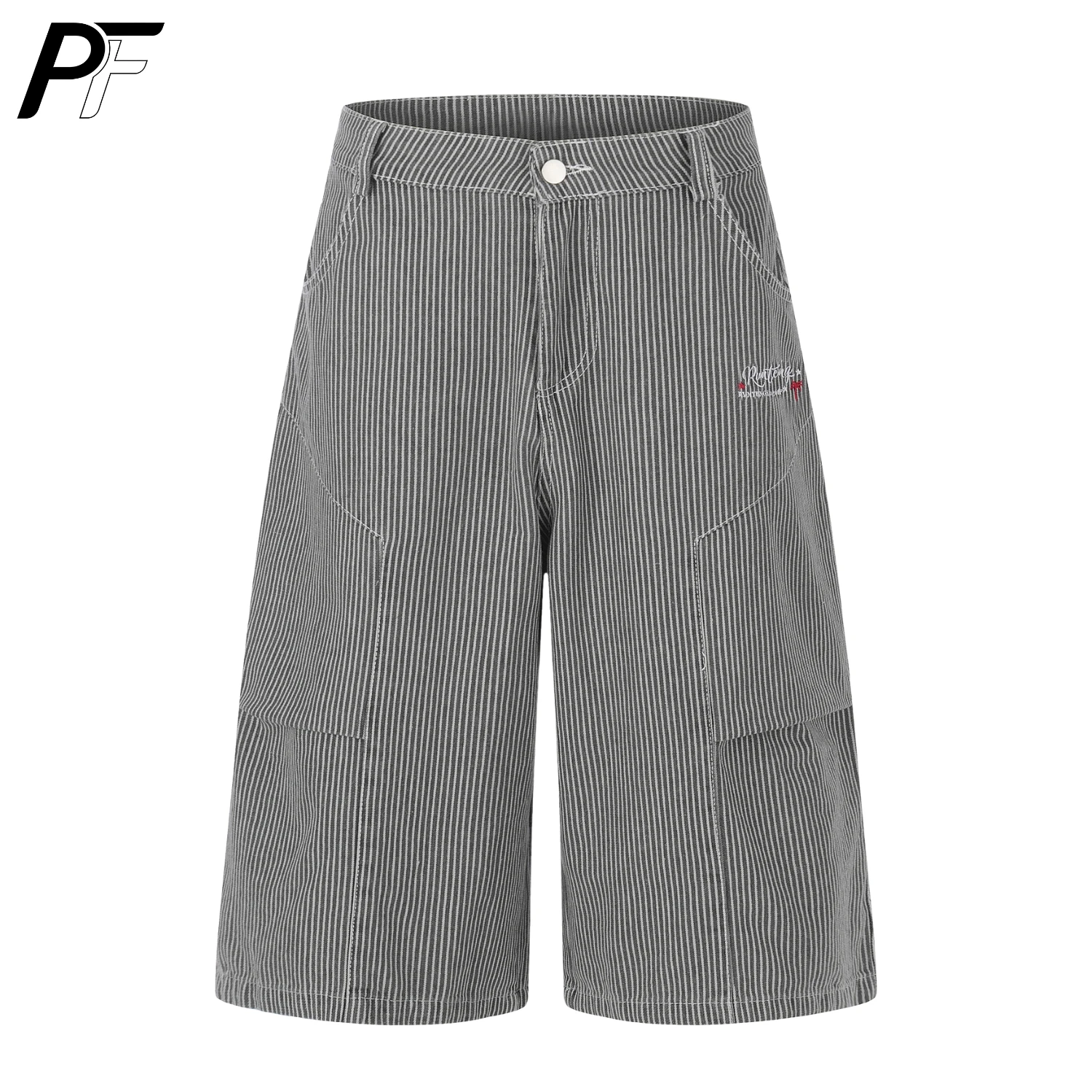 Vintage Railroad Striped Wide Leg Cropped Pants High Rise Multi Pocket Cargo Denim Shorts Classic Vertical Stripe Baggy Jeans
Vintage Railroad Striped Wide Leg Cropped Pants High Rise Multi Pocket Cargo Denim Shorts Classic Vertical Stripe Baggy Jeans
