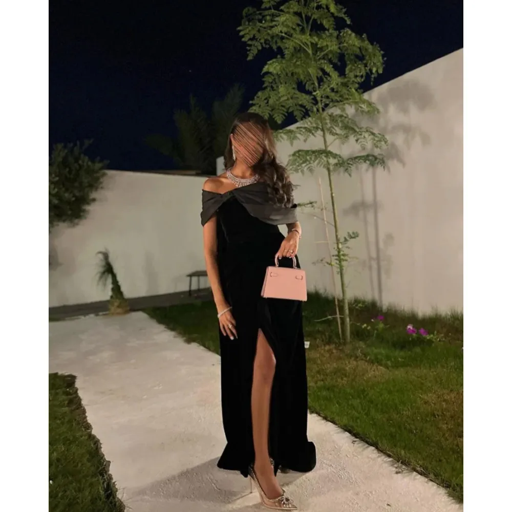 Long Evening Dresses Women Short Sleeve High Side Slit Black Formal Occasion Dresses Elegant New Prom Gown 2024 فساتين الحفلات
Long Evening Dresses Women Short Sleeve High Side Slit Black Formal Occasion Dresses Elegant New Prom Gown 2024 فساتين الحفلات