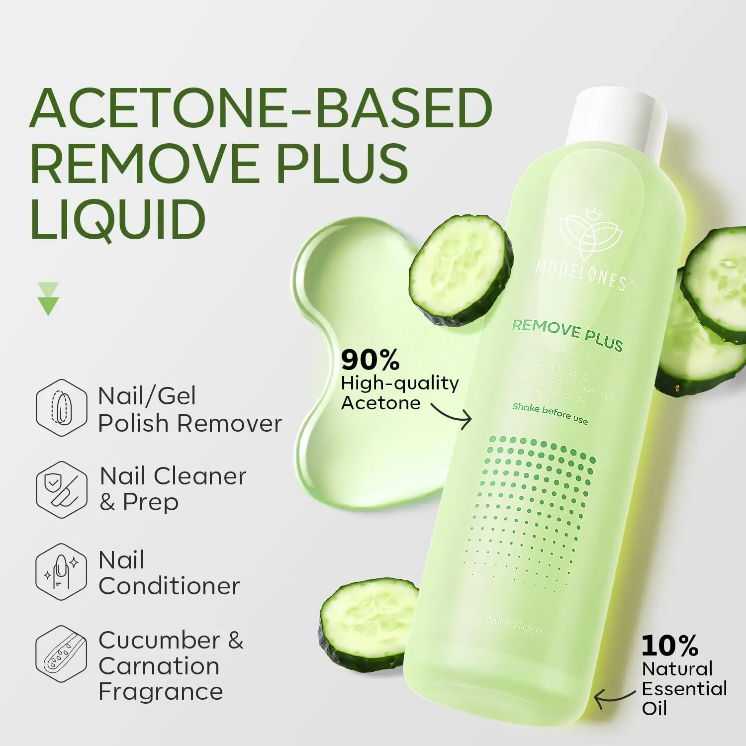 Modelones Acetone Nail Polish Remover, Nail Glue Remover Natural Formula with Jojoba Oil for Nail Moisturizing & Care
Modelones Acetone Nail Polish Remover, Nail Glue Remover Natural Formula with Jojoba Oil for Nail Moisturizing & Care