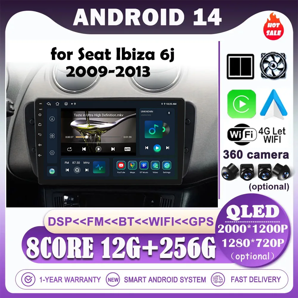 for Seat Ibiza 6j 2009 2010 2011 2012 -2013 Android 14 Car Multimedia Player Screen WIFI Carplay Radio Stereo GPS Navigation DSP
for Seat Ibiza 6j 2009 2010 2011 2012 -2013 Android 14 Car Multimedia Player Screen WIFI Carplay Radio Stereo GPS Navigation DSP