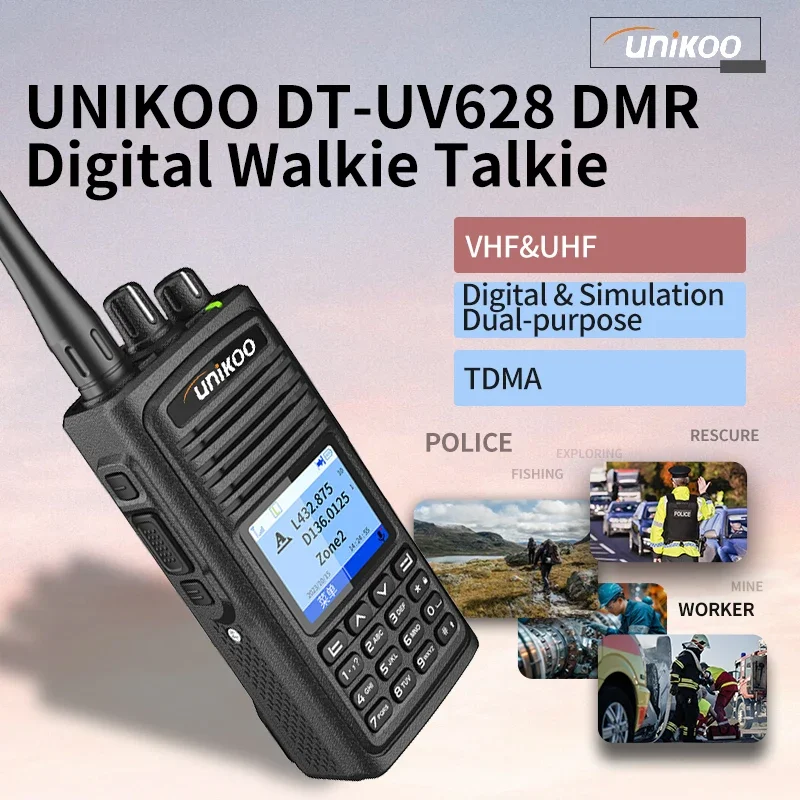 UNIKOO DT-UV628 Walkie Talkie DMR Programming Multi Band Wireless Copy Frequency Long Range Ham Radio Encryption Digital
UNIKOO DT-UV628 Walkie Talkie DMR Programming Multi Band Wireless Copy Frequency Long Range Ham Radio Encryption Digital