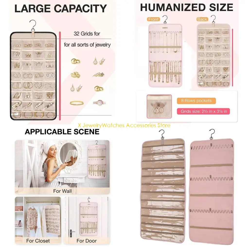 31KD Подвесной органайзер для ювелирных изделий Подставка для хранения в гардеробе Сумка с крючком
31KD Подвесной органайзер для ювелирных изделий Подставка для хранения в гардеробе Сумка с крючком