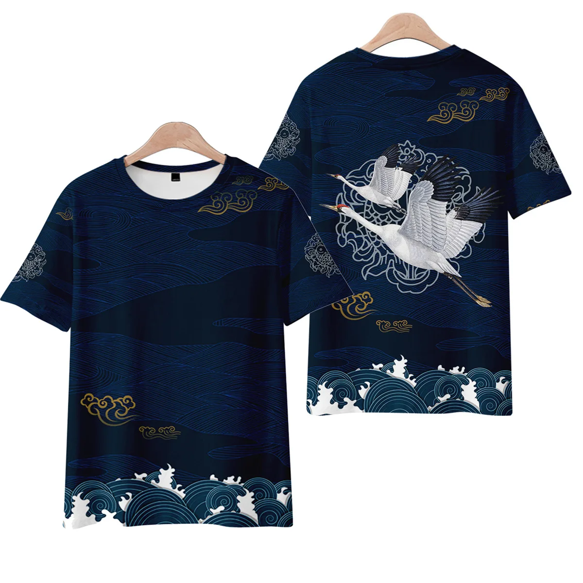 Kanagawa Wave Samurai Crane Printed T Shirt Men/Women Summer Short Sleeve T-shirt Anime T Shirts Tops Clothing Cosplay Costume
Kanagawa Wave Samurai Crane Printed T Shirt Men/Women Summer Short Sleeve T-shirt Anime T Shirts Tops Clothing Cosplay Costume