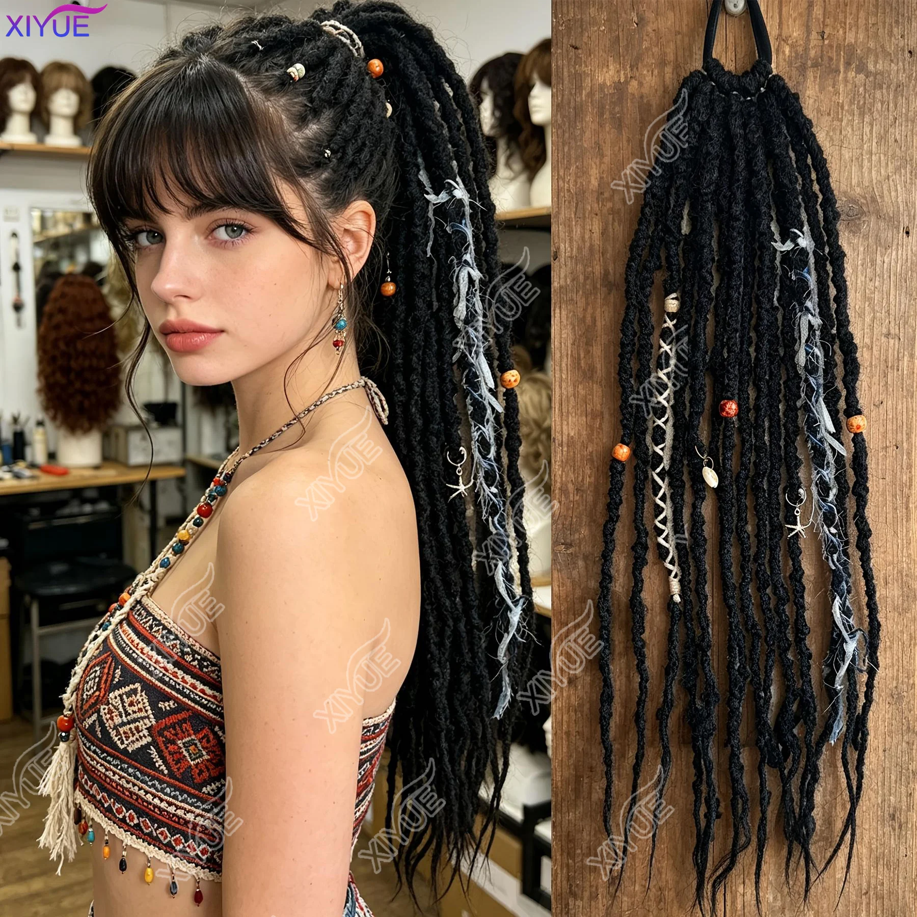 XIYUE Synthetic Dreads Fiber Cool Girl Dreadlock Hair Extensions, High Elastic Tie, Perfect for Daily & Party Styles
XIYUE Synthetic Dreads Fiber Cool Girl Dreadlock Hair Extensions, High Elastic Tie, Perfect for Daily & Party Styles