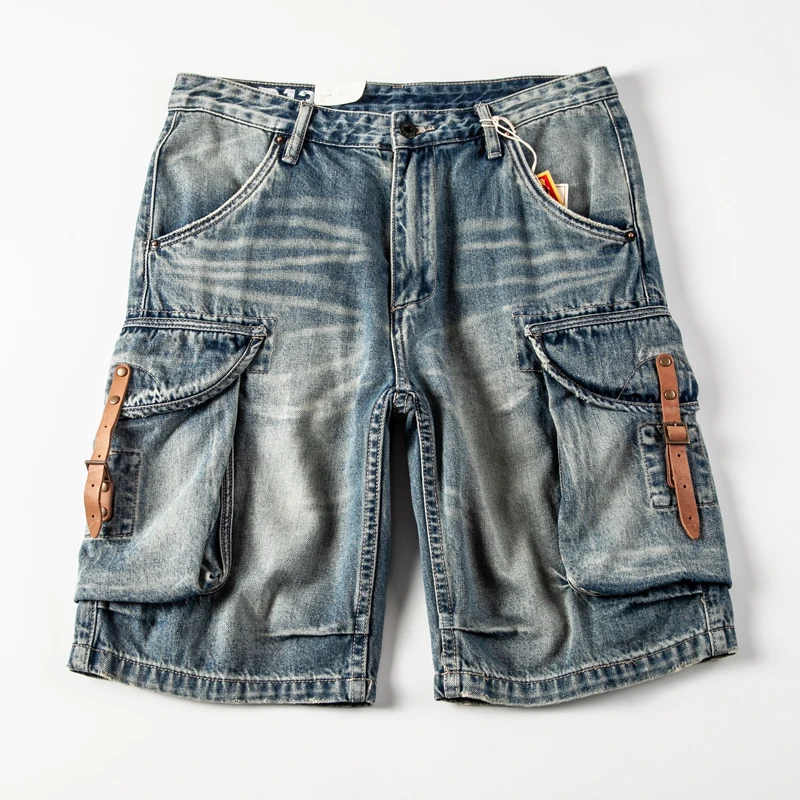 American Style Heavyweight Washed Vintage Distressed Workwear Loose Fit Five Pocket Straight Leg Cargo Shorts Casual Jeans
American Style Heavyweight Washed Vintage Distressed Workwear Loose Fit Five Pocket Straight Leg Cargo Shorts Casual Jeans