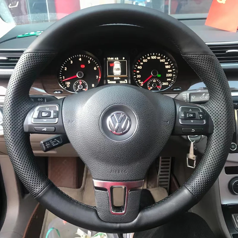 Handmade Sewing Car Steering Wheel Cover for Volkswagen Golf 6 Mk6 Polo Sagitar Bora Santana Jetta Genuine Leather Accessories
Handmade Sewing Car Steering Wheel Cover for Volkswagen Golf 6 Mk6 Polo Sagitar Bora Santana Jetta Genuine Leather Accessories
