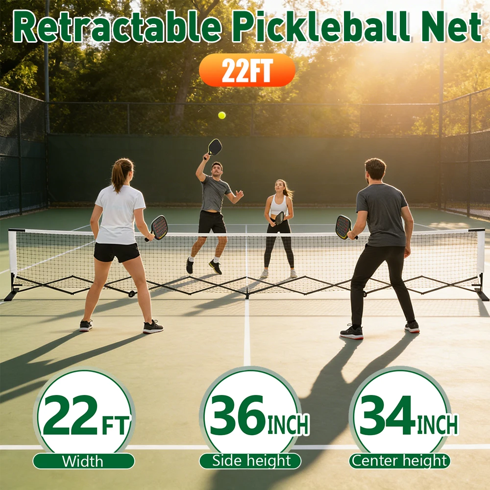 Portable Pickleball Net Set with Wheels 22FT Steady Metal Frame Pickle Ball Net Set System with Carry Bag for Backyards Driveway
Portable Pickleball Net Set with Wheels 22FT Steady Metal Frame Pickle Ball Net Set System with Carry Bag for Backyards Driveway