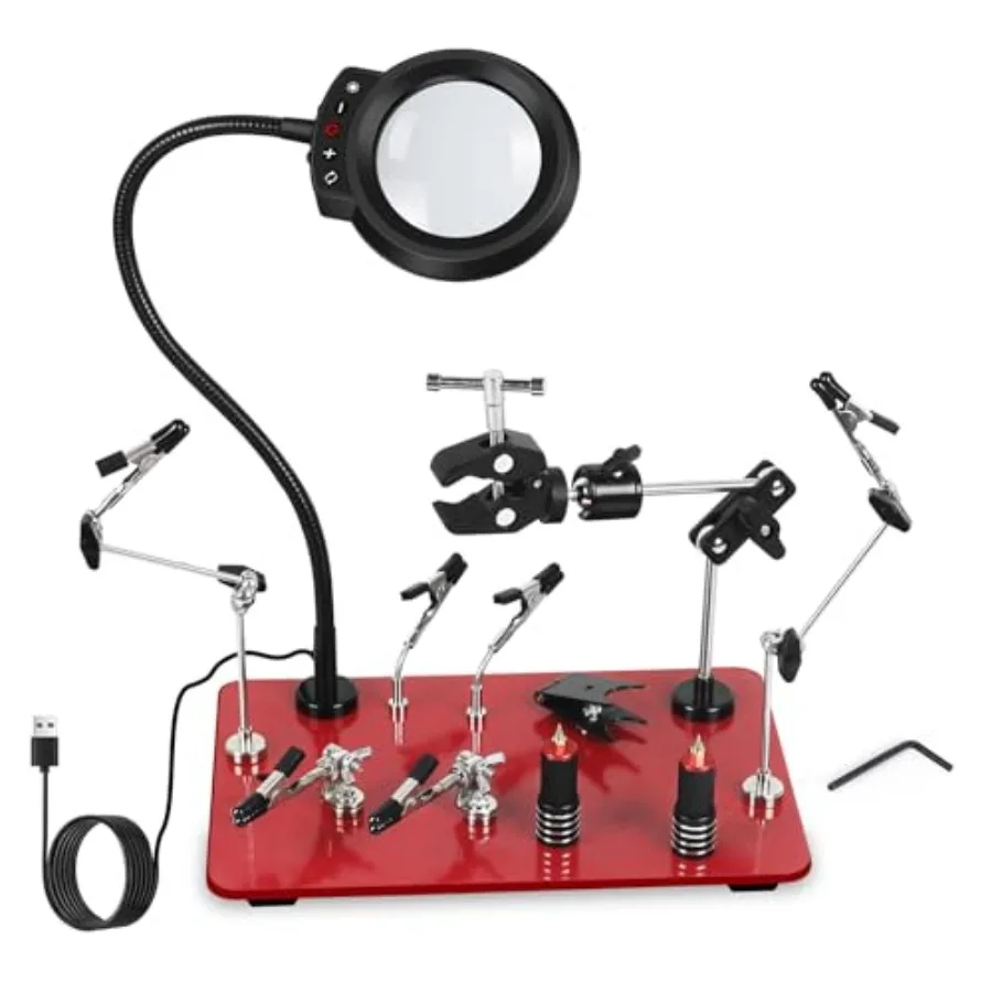 Helping Hands Soldering, Big Size Magnetic Third hand Station with 4 Soldering Magnetic Arms and Waterproof Steel Weighted Base
Helping Hands Soldering, Big Size Magnetic Third hand Station with 4 Soldering Magnetic Arms and Waterproof Steel Weighted Base