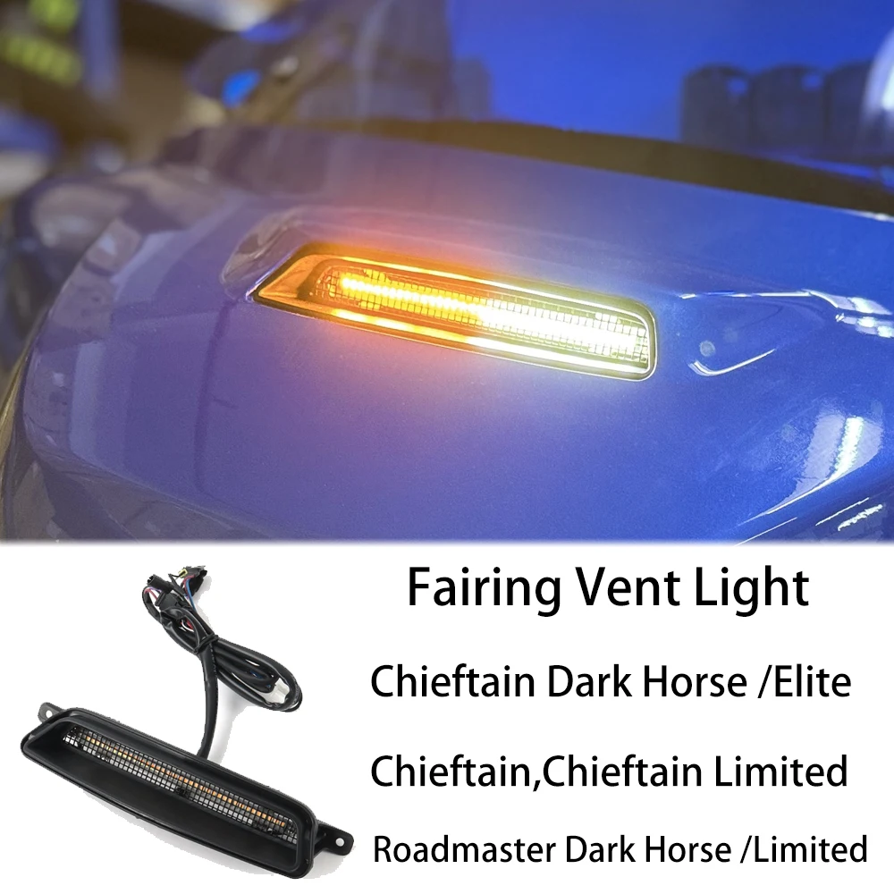 Fit Indian Chieftain Limited & Dark Horse 2019-2023 Motorcycle LED Fairing Vent Insert Light High Brightness Auxiliary Lamp
Fit Indian Chieftain Limited & Dark Horse 2019-2023 Motorcycle LED Fairing Vent Insert Light High Brightness Auxiliary Lamp