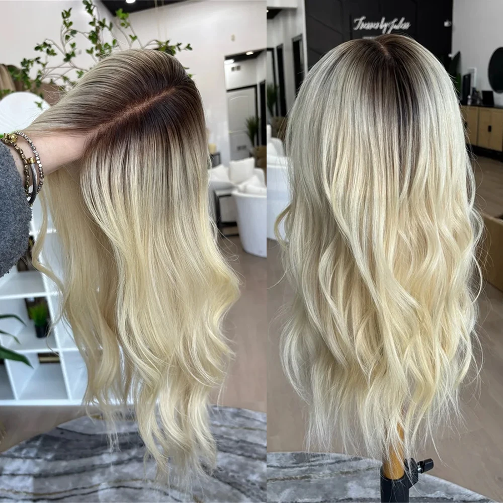 Lady Creamy Blonde Lace Front Wig Balayage Body Wave Fiber Pre Plucked Hairline Heat Resistant Natural Synthetic Wig Dark Roots
Lady Creamy Blonde Lace Front Wig Balayage Body Wave Fiber Pre Plucked Hairline Heat Resistant Natural Synthetic Wig Dark Roots
