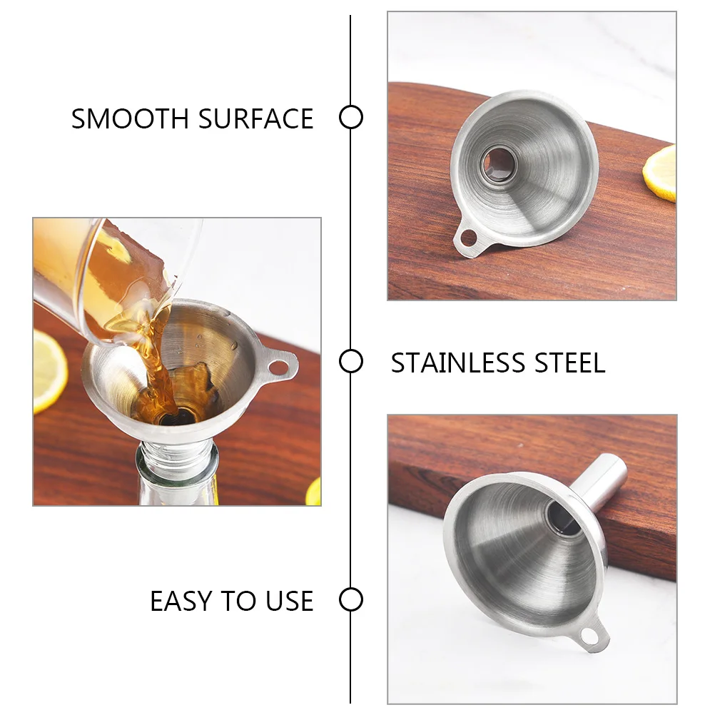 Stainless Steel Funnel for Small Bottles Liquid Transferring Kitchen Gadget Vinegar Oil Funnels Portable Easy Storage
Stainless Steel Funnel for Small Bottles Liquid Transferring Kitchen Gadget Vinegar Oil Funnels Portable Easy Storage