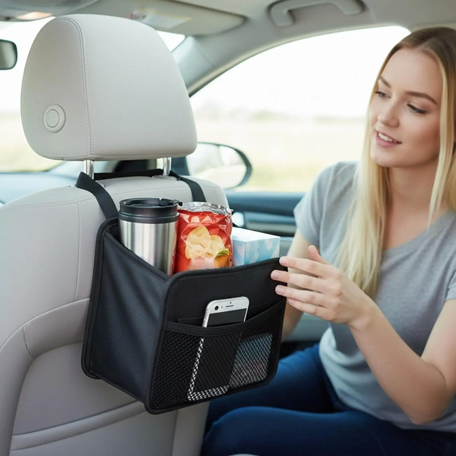 Car Seat Back Storage Bag Cup Holder Hanging Headrest Organizer Foldable Storage Pocket for Phone Umbrella Tissue Holder
Car Seat Back Storage Bag Cup Holder Hanging Headrest Organizer Foldable Storage Pocket for Phone Umbrella Tissue Holder