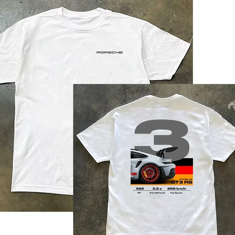 Motorcycle2025Fashion New Short Sleeve T-shirt PORSCHE911GT3 White Opaque Cotton Loose Men's and Women's Top Half Sleeve
Motorcycle2025Fashion New Short Sleeve T-shirt PORSCHE911GT3 White Opaque Cotton Loose Men's and Women's Top Half Sleeve