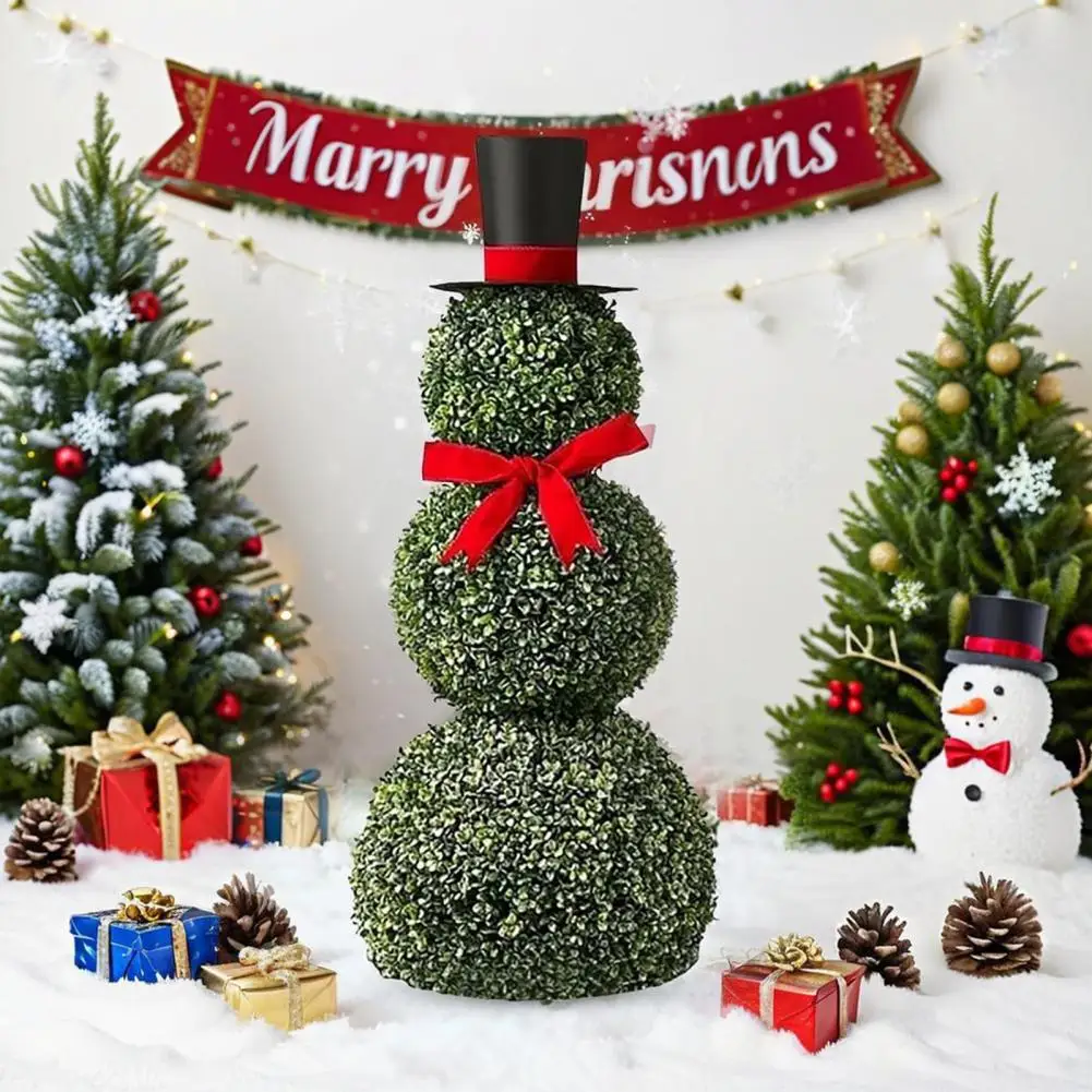 Snowman Sculpture for Christmas Festive Christmas Snowman Topiary Tree with Bow Santa Hat for Indoor Outdoor Holiday for Home
Snowman Sculpture for Christmas Festive Christmas Snowman Topiary Tree with Bow Santa Hat for Indoor Outdoor Holiday for Home