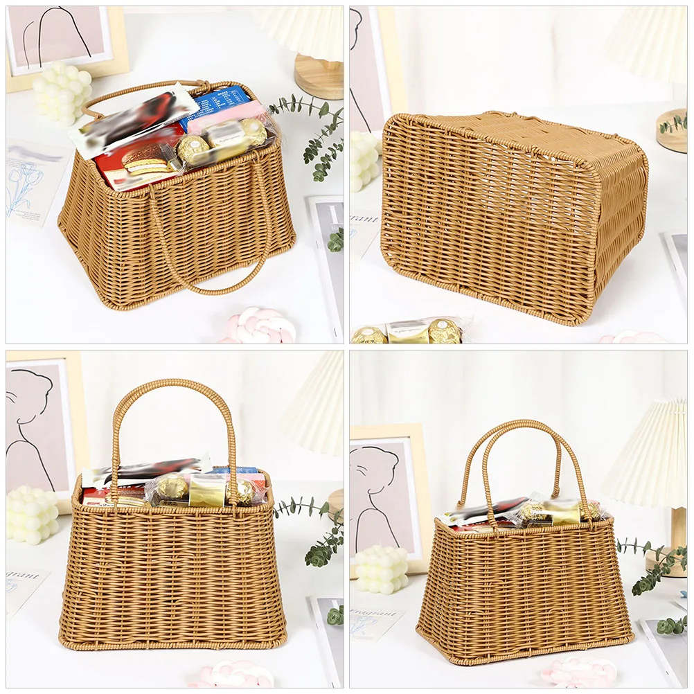 Portable Handwoven Shopping Basket Multi-Function Grocery Storage Basket for Outdoor Travel Picnic Kitchen Essential Fruit Candy
Portable Handwoven Shopping Basket Multi-Function Grocery Storage Basket for Outdoor Travel Picnic Kitchen Essential Fruit Candy