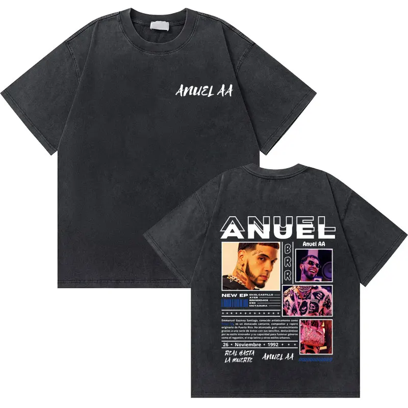 Випраная винтажная футболка с рисунком рэпера Anuel AA, мужские и женские модные футболки в стиле хип-хоп, мужские повседневные футболки большого размера с коротким рукавом
Випраная винтажная футболка с рисунком рэпера Anuel AA, мужские и женские модные футболки в стиле хип-хоп, мужские повседневные футболки большого размера с коротким рукавом