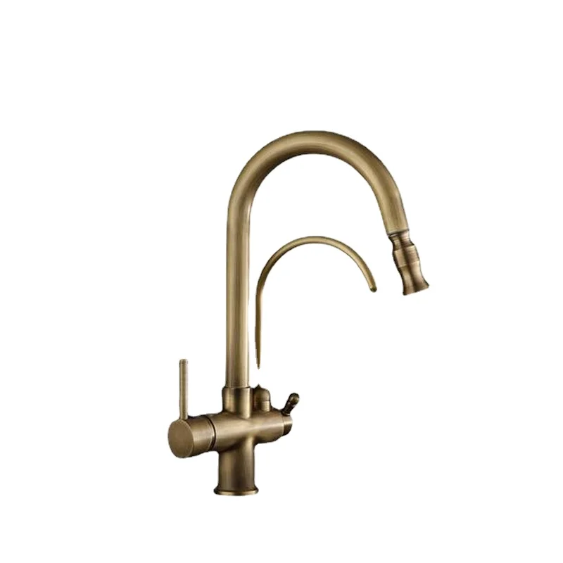 Antique Two Pipes Pull Out Deck Mount Basin Faucet Purified Water Mixer tap Copper Finish Bathroom Sink Hot Cold Water
Antique Two Pipes Pull Out Deck Mount Basin Faucet Purified Water Mixer tap Copper Finish Bathroom Sink Hot Cold Water