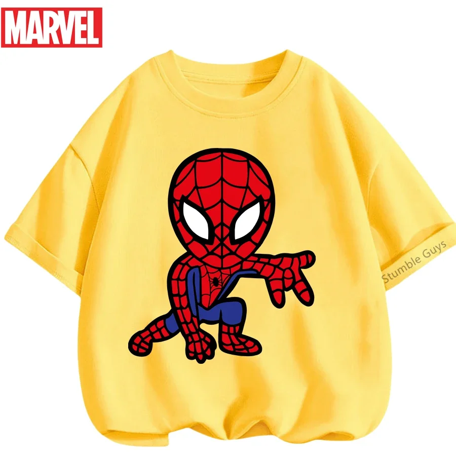 Детская футболка Marvel с изображением Человека-паука, одежда с изображением Человека-паука для мальчиков и девочек, летние топы с графическим принтом для детей от 3 до 14 лет
Детская футболка Marvel с изображением Человека-паука, одежда с изображением Человека-паука для мальчиков и девочек, летние топы с графическим принтом для детей от 3 до 14 лет