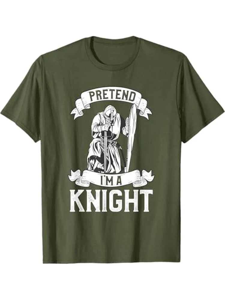 Pretend I'm A Knight Kneeling Crusader Graphic Tee Short Sleeve Casual Cotton T-Shirt Men
Pretend I'm A Knight Kneeling Crusader Graphic Tee Short Sleeve Casual Cotton T-Shirt Men